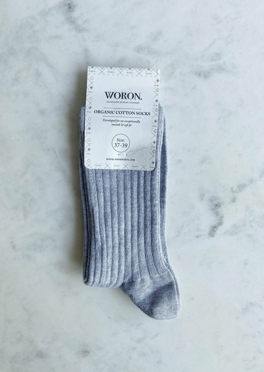 Woron - Organic Cotton Socks, Grey Melange