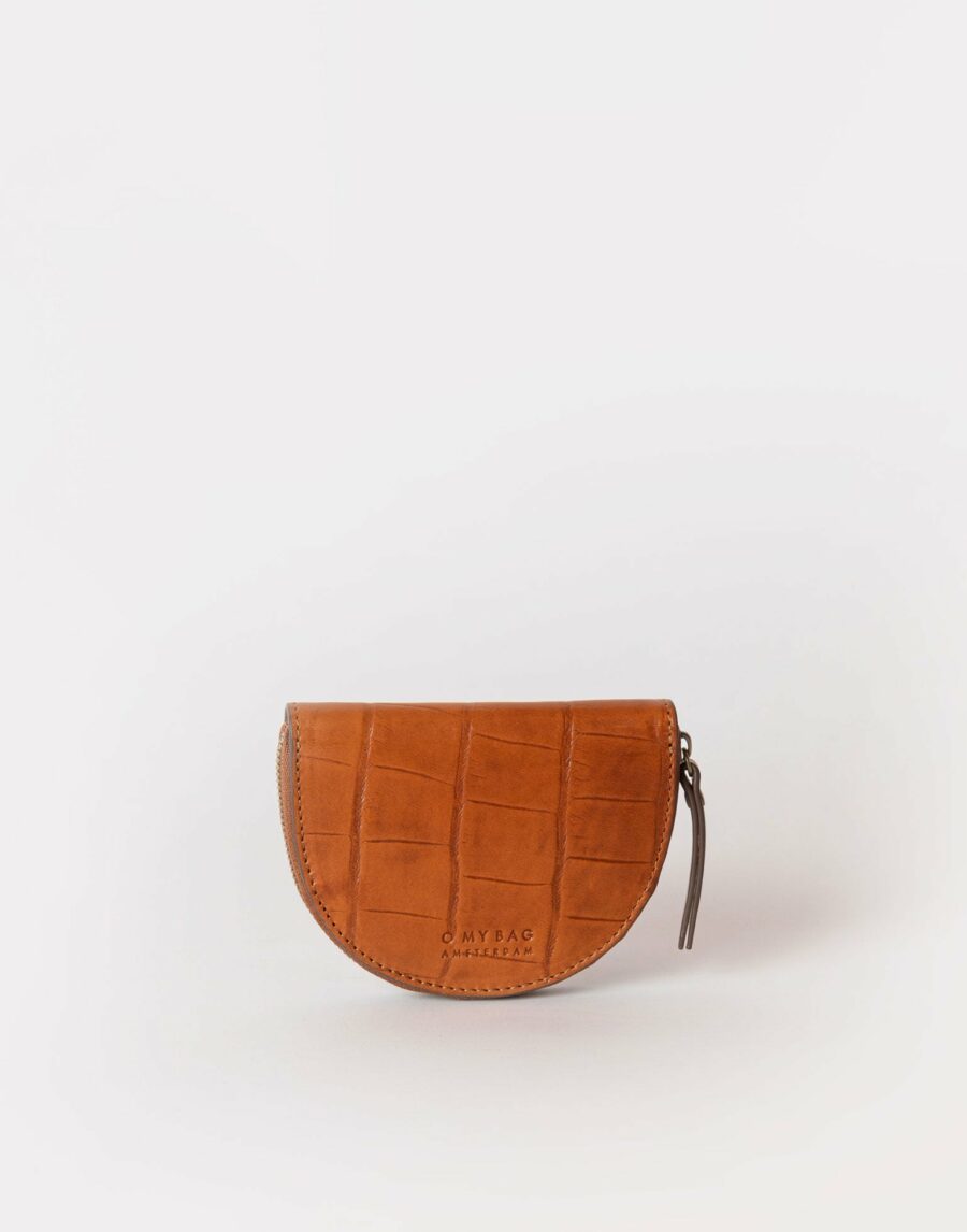 O My Bag - Laura Coin Purse, Cognac Croco Leather