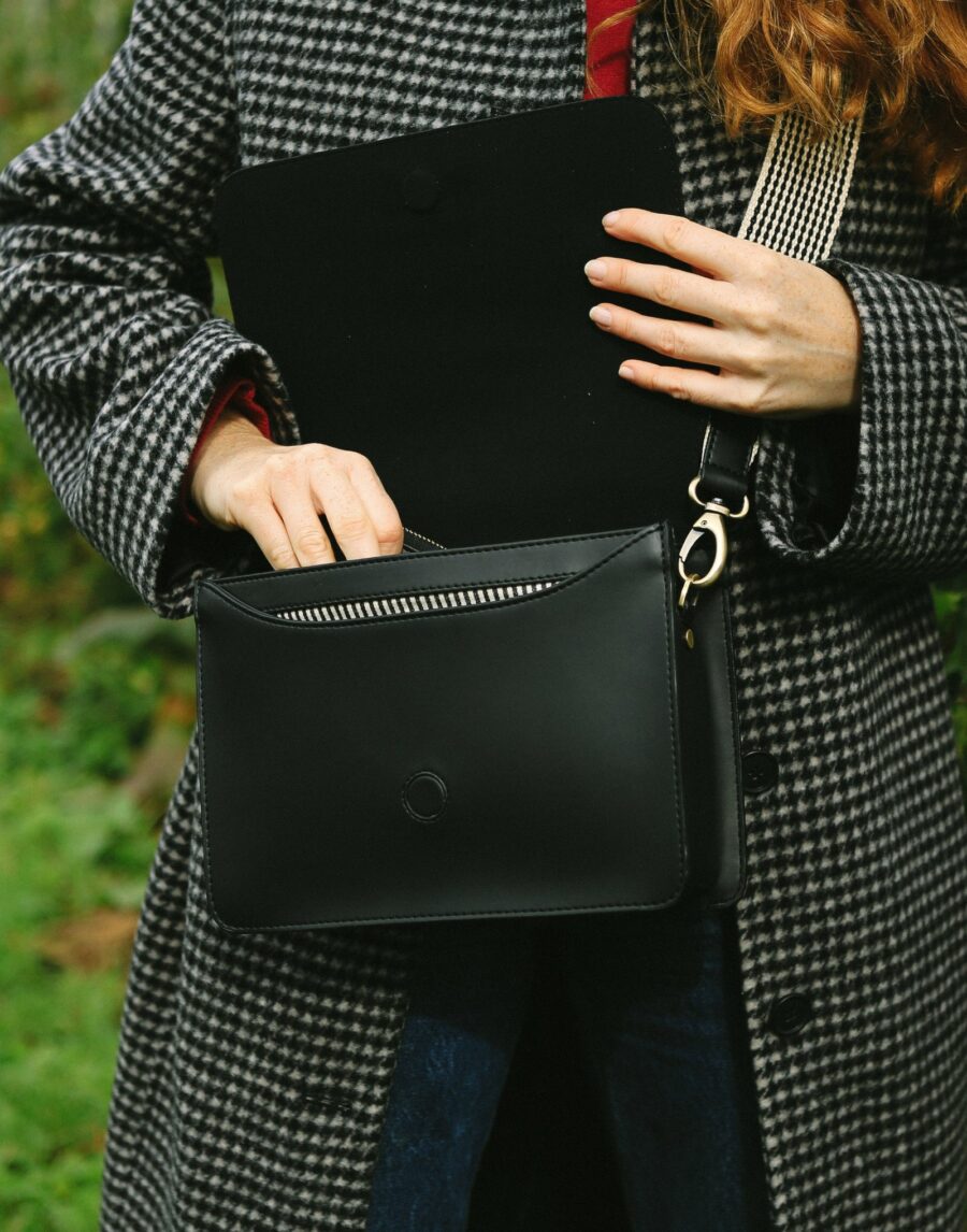 O My Bag - Vegan Audrey Bag, Classic Black Apple Leather