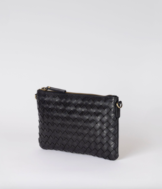 O My Bag - Lexi Bag, Black Woven Classic Leather