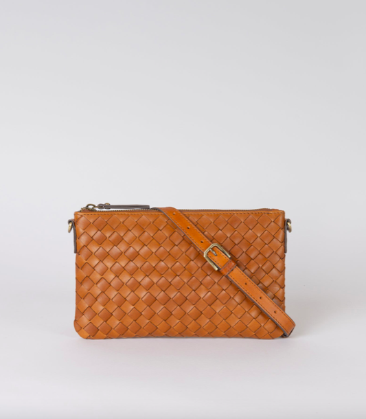 O My Bag - Lexi Bag, Cognac Woven Classic Leather