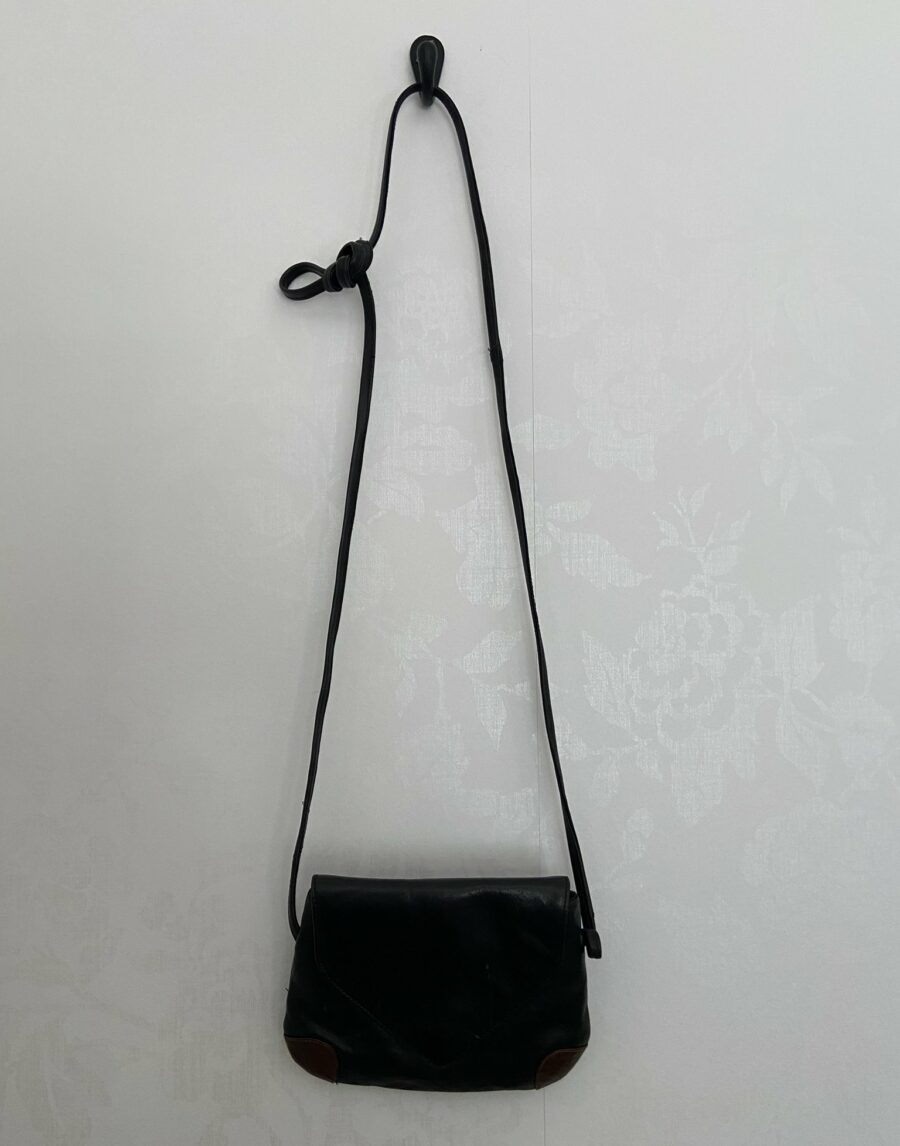 Ecosphere Vintage - Small Black Leather Bag