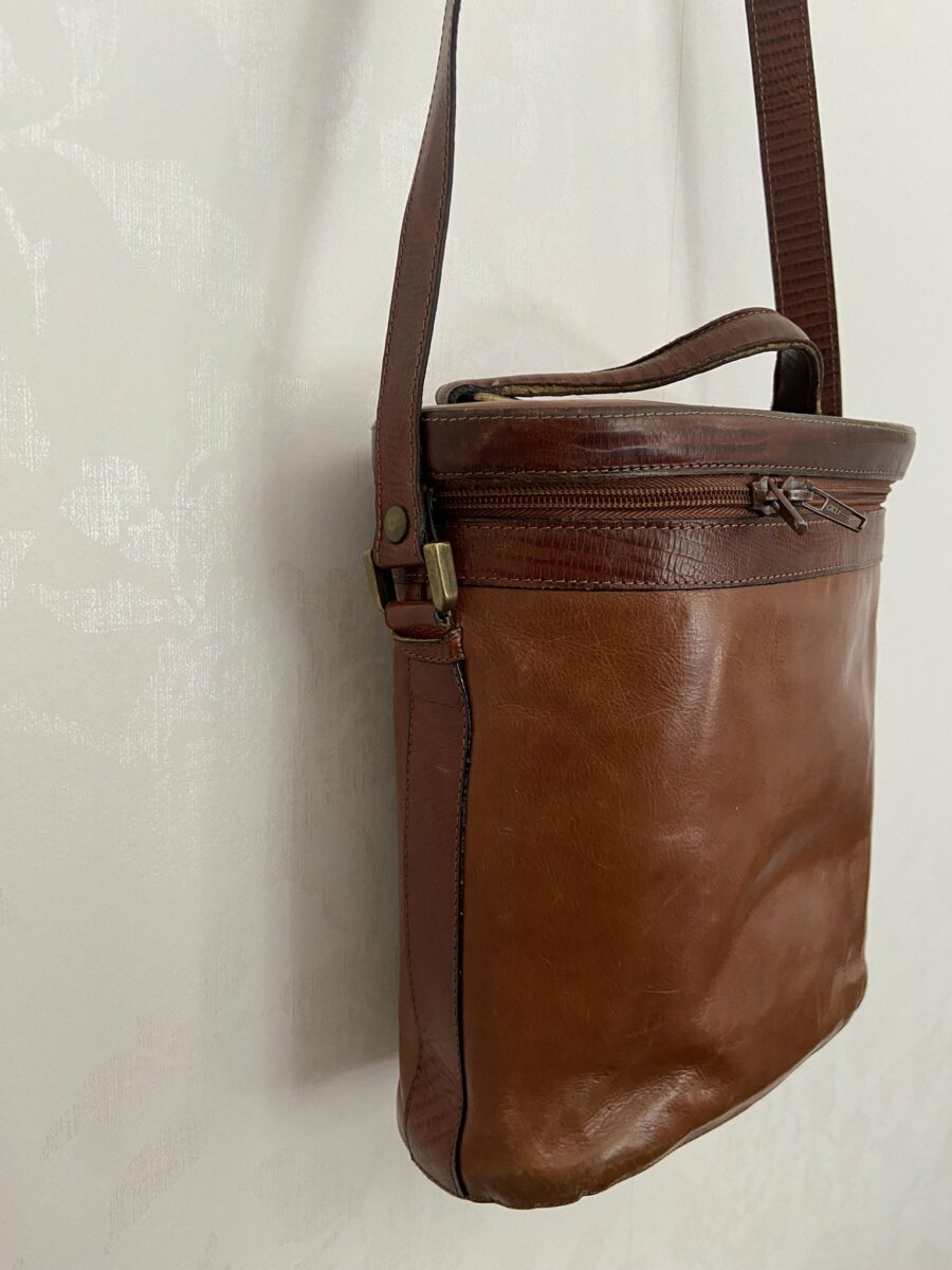 Ecosphere Vintage - Brown Leather Bucket Bag