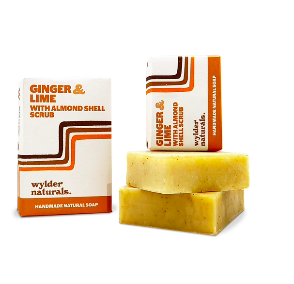 Wylder Naturals - Ginger & Lime with Almond Shell Scrub Bar Soap