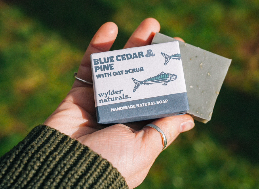 Wylder Naturals - Blue Cedar & Pine with Oat Scrub Bar Soap