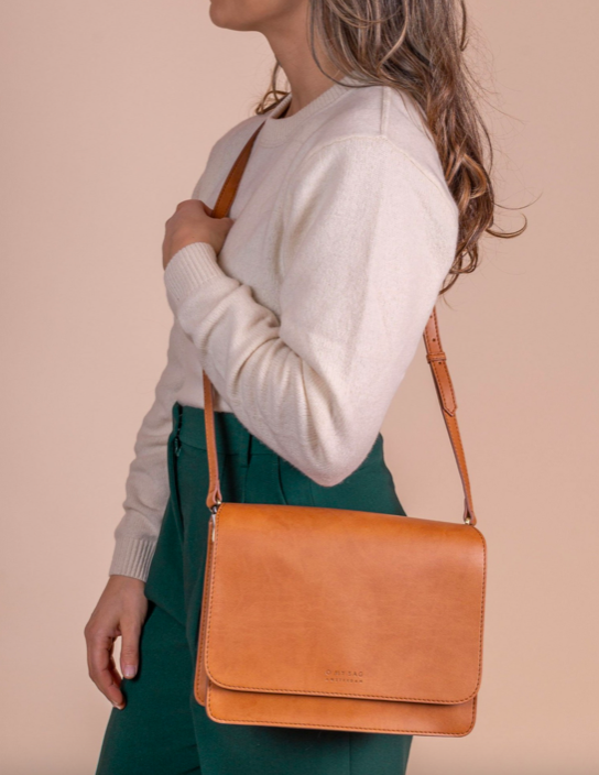 O My Bag - Vegan Audrey Bag, Cognac Apple Leather