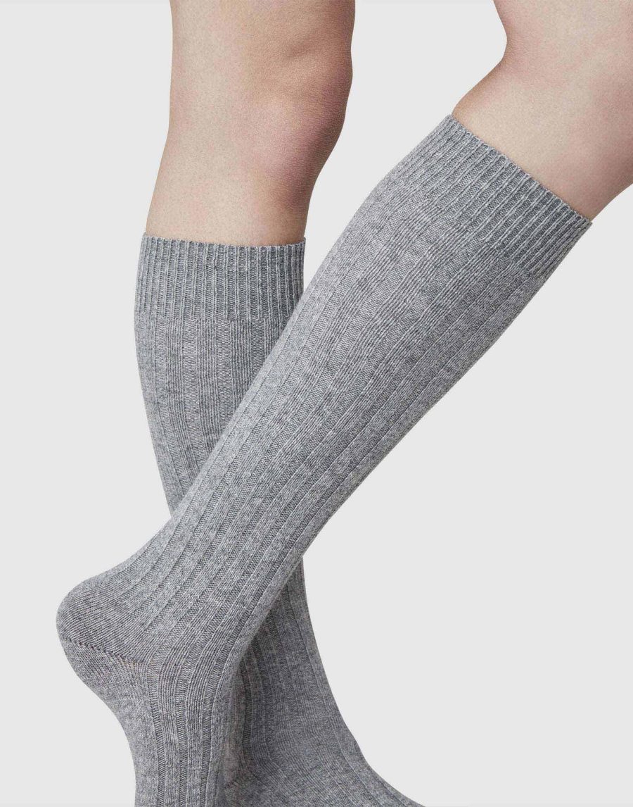 Swedish Stockings - Bodil Chunky Knee-Highs, Grey