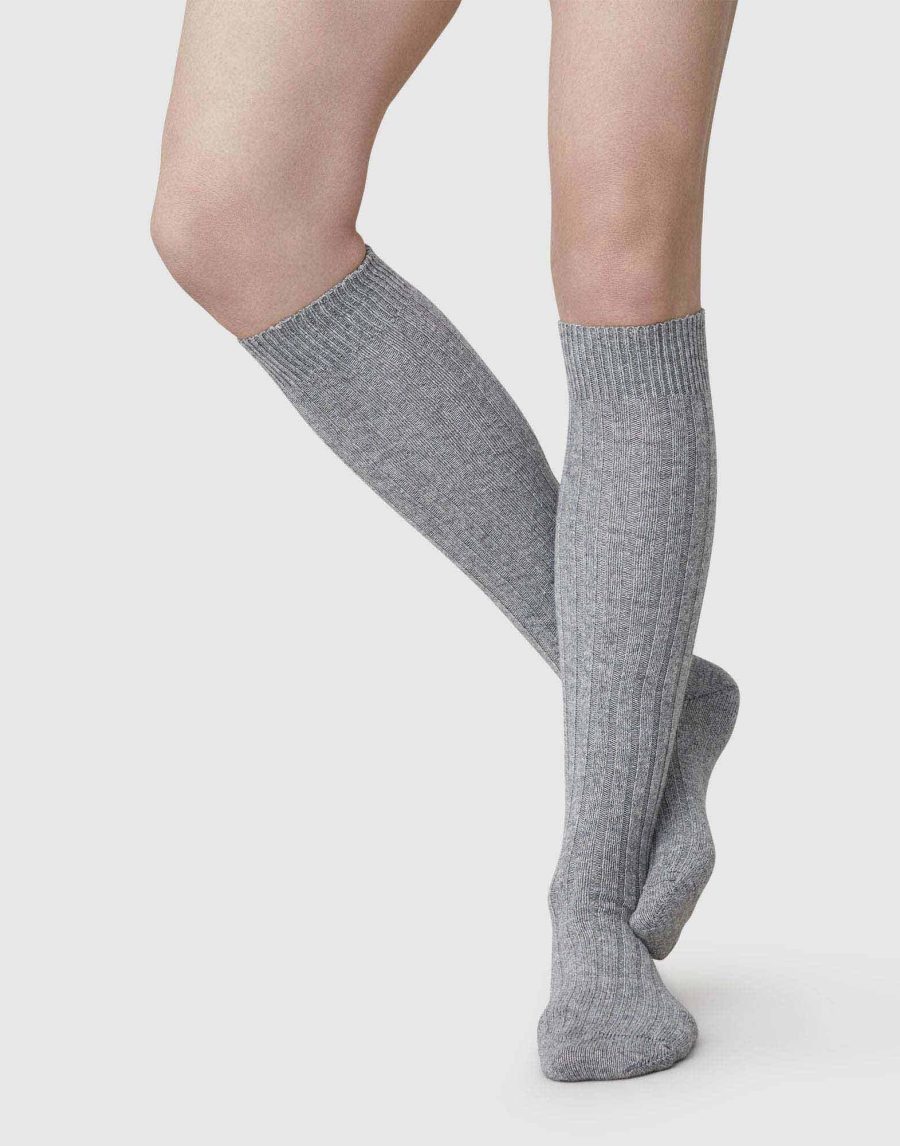 Swedish Stockings - Bodil Chunky Knee-Highs, Grey